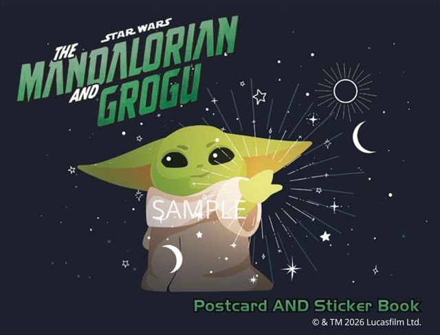 STAR WARS THE MANDALORIAN AND GROGU Postcard AND Sticker Book