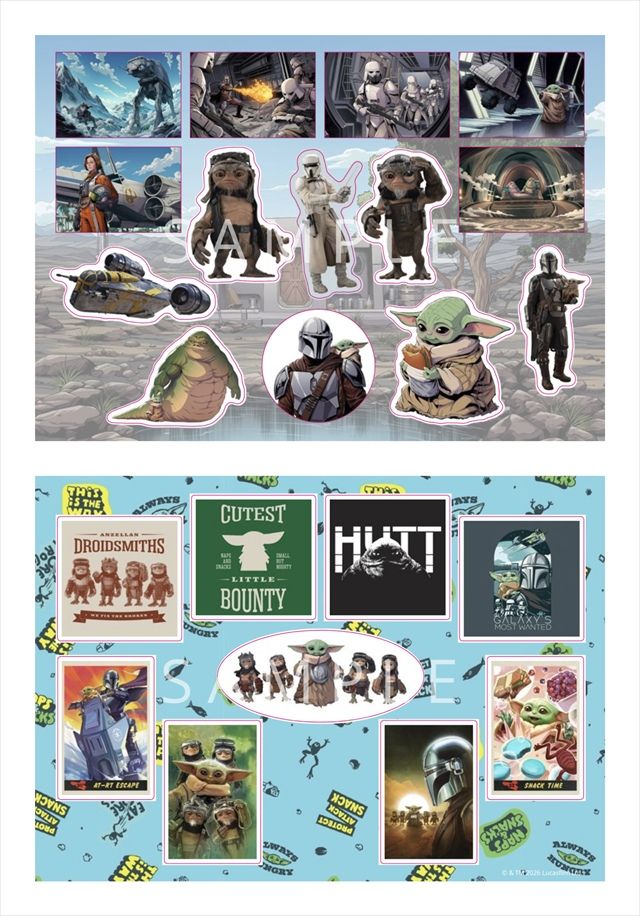 STAR WARS THE MANDALORIAN AND GROGU Postcard AND Sticker Book4