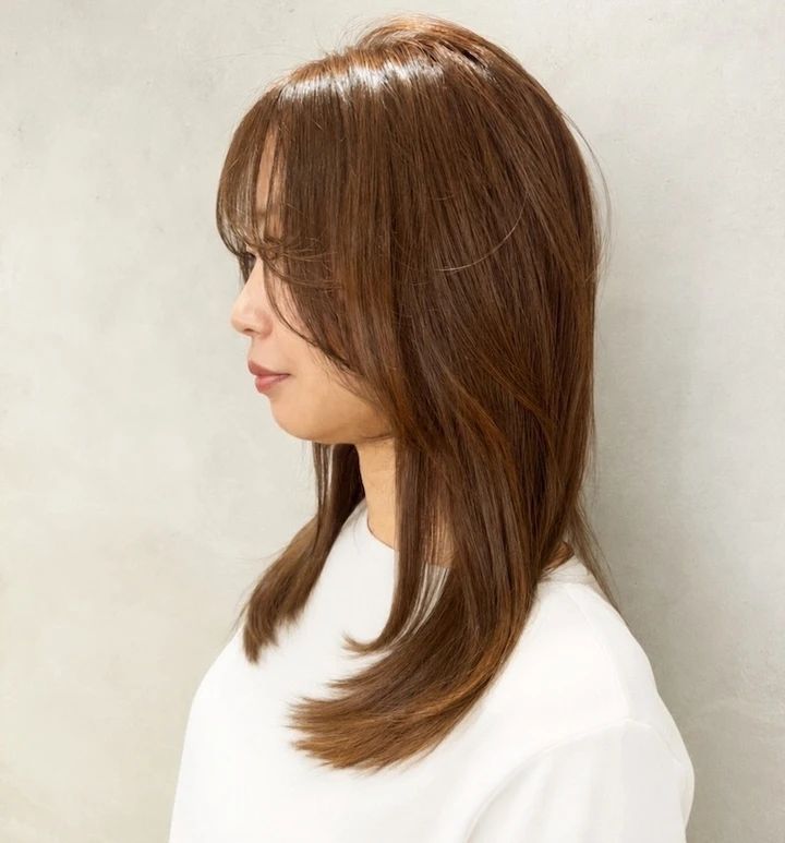 面長 レイヤーカット