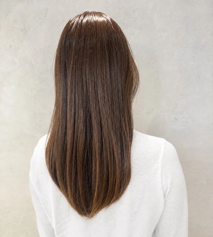 面長 ロングヘア