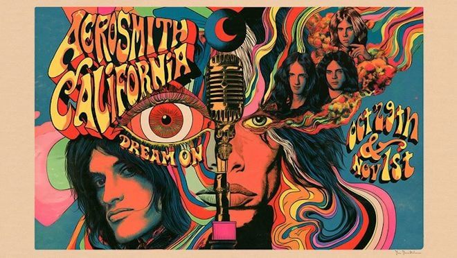 エアロスミス「CALIFORNIA, DREAM ON: AEROSMITH & FRIENDS」公演ポスター