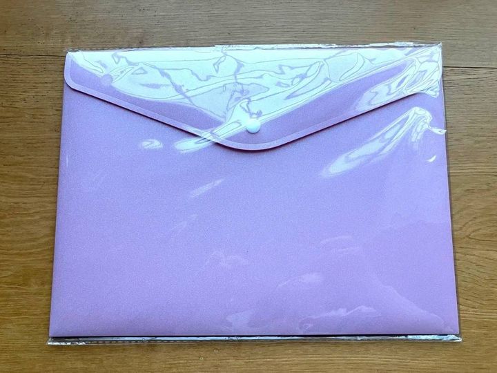 DAISO(ダイソー)：ラメドキュメントファイル A4(パステルカラー)