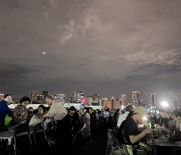 花火は梅田の街がある方向に上がる