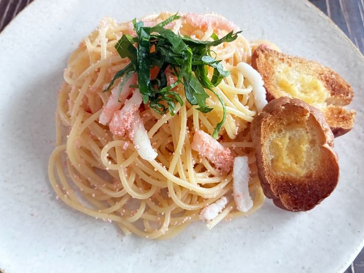 【天然魚クエスト】ヒイカと明太子のパスタでおうちランチ