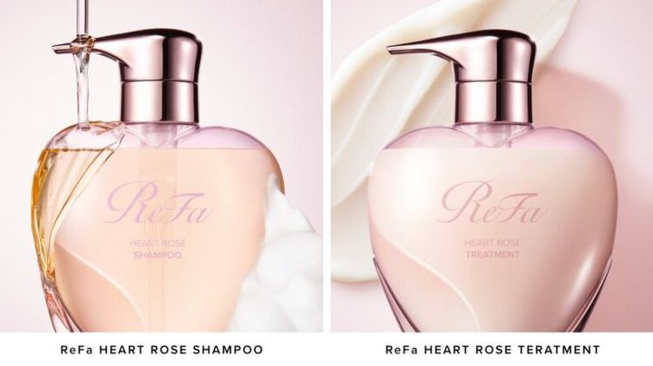 ReFa HEART ROSE SHAMPOO（左）とTREATMENT（右）のボトル