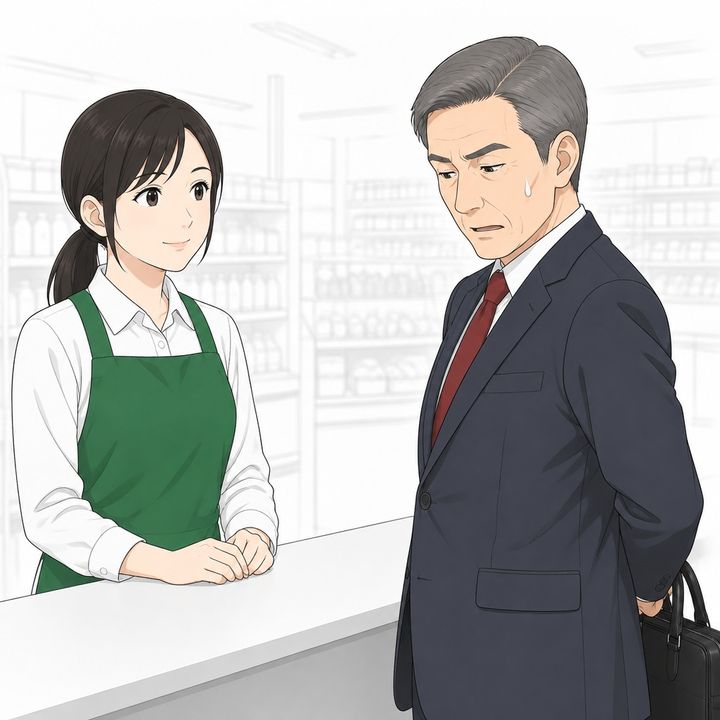 【漫画】「誠意として商品券をよこせ！」割れた卵を店のせいにしてパートに迫る客。足もとに落ちた黄色いしずくで白旗