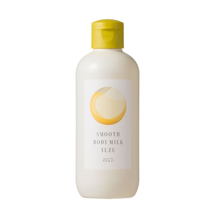黄色いキャップのオサジ スムース ボディミルク Yuzu〈ユズ〉