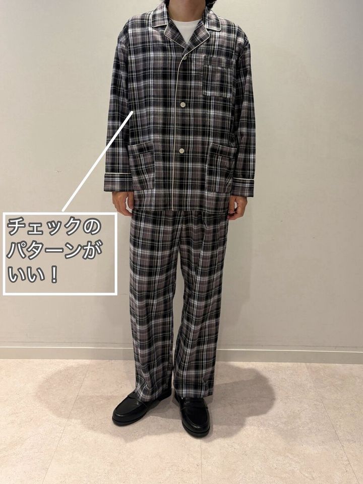 フランネルパジャマ着用