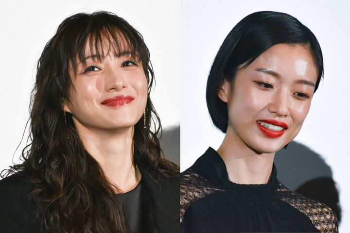 ドラマ『ポリティカルパン』舞台挨拶に出席した（左から）石原さとみ、河合優実 クランクイン！ width=