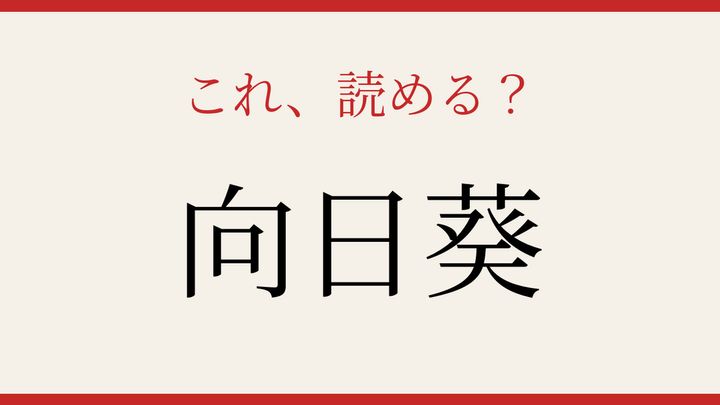 【難読漢字】見たことはあるけど読めない！太陽を追いかける花の問題画像