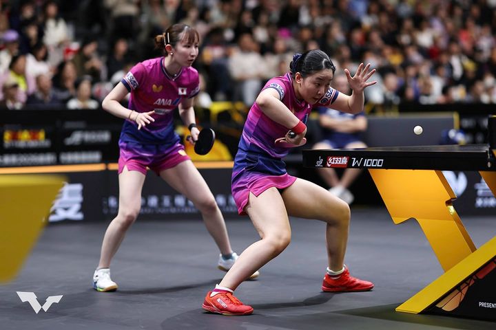 張本美和、早田ひな組（C）WTT