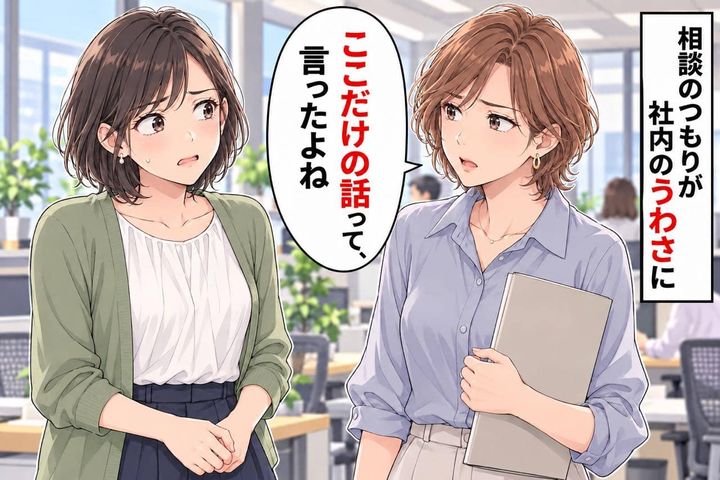 「ここだけの話って言ったよね」力になりたくて同僚の悩みを別の先輩に話した私。それだけで済まなかった出来事