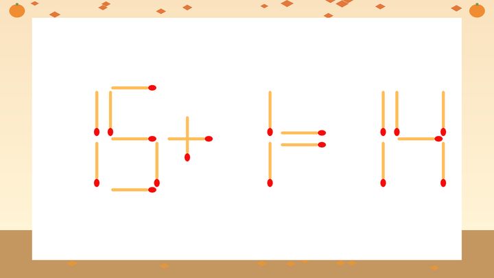 【マッチ棒クイズ】1本だけ動かして正しい式に：15+1=14？の問題画像