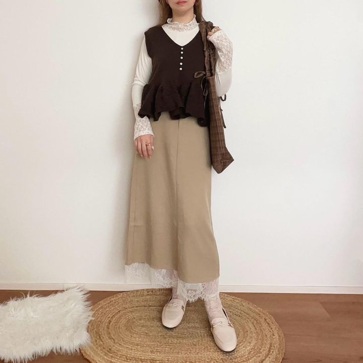 画像: レイヤードで大人の甘めスタイル