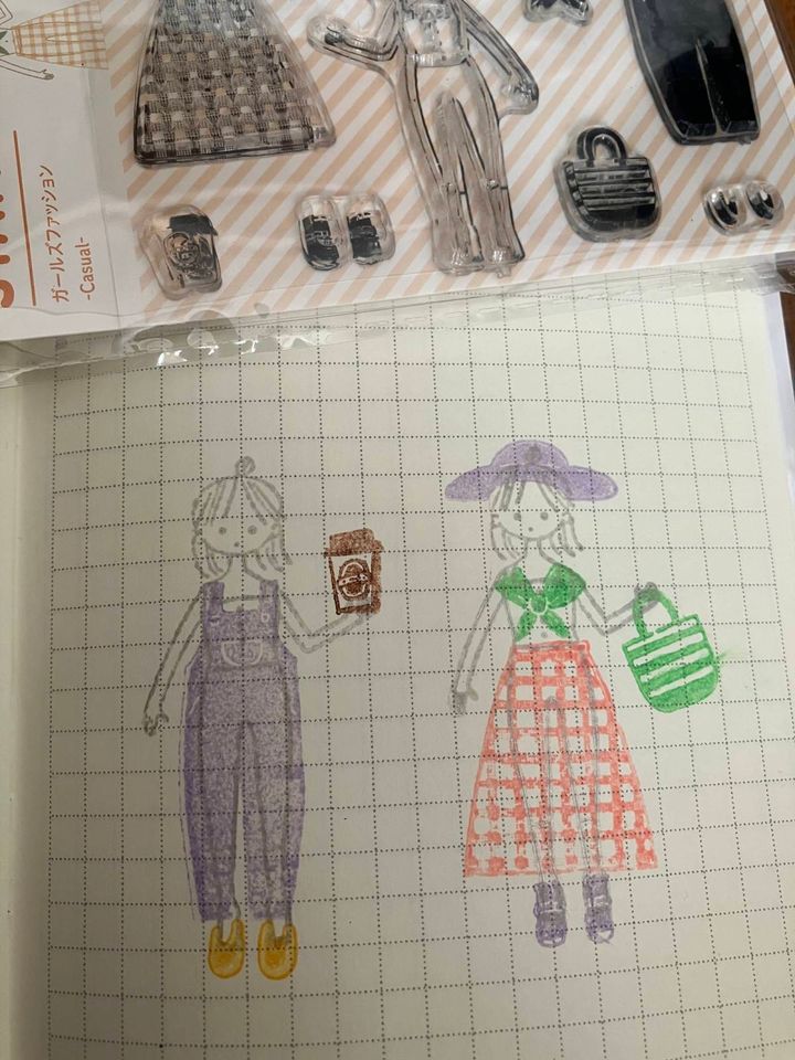 セリア：クリアスタンプ ガールズファッション
