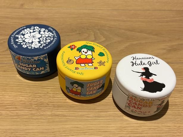 「ハワイアンズ シュガーキャンディ缶」(各580円)
