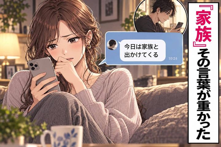 「家族と出かけてくる」不倫相手から届いた何気ないLINE→分かっていたはずなのに苦しくなった