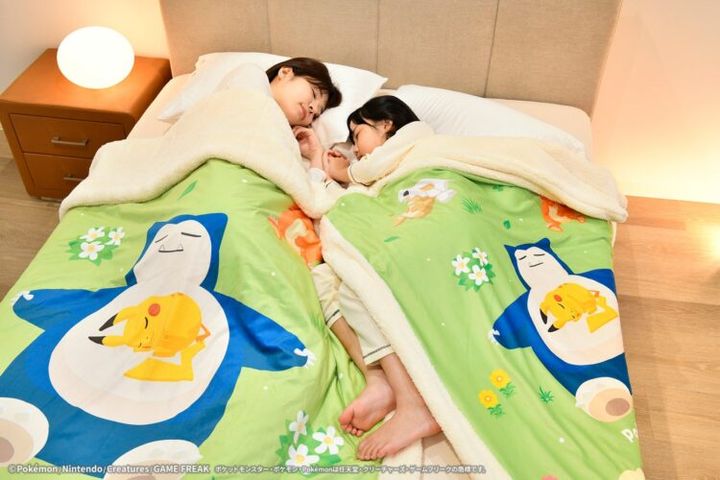 ワカクサ本島を描いたボアブランケット