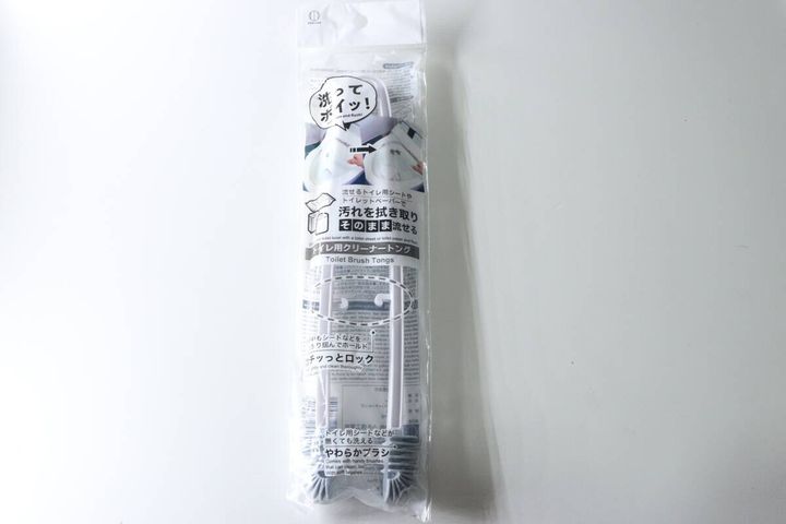 ダイソーの『洗ってポイ トイレ用クリーナートング』のパッケージ全体