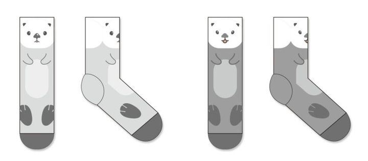ラッコをデザインしたふわふわソックス全2種