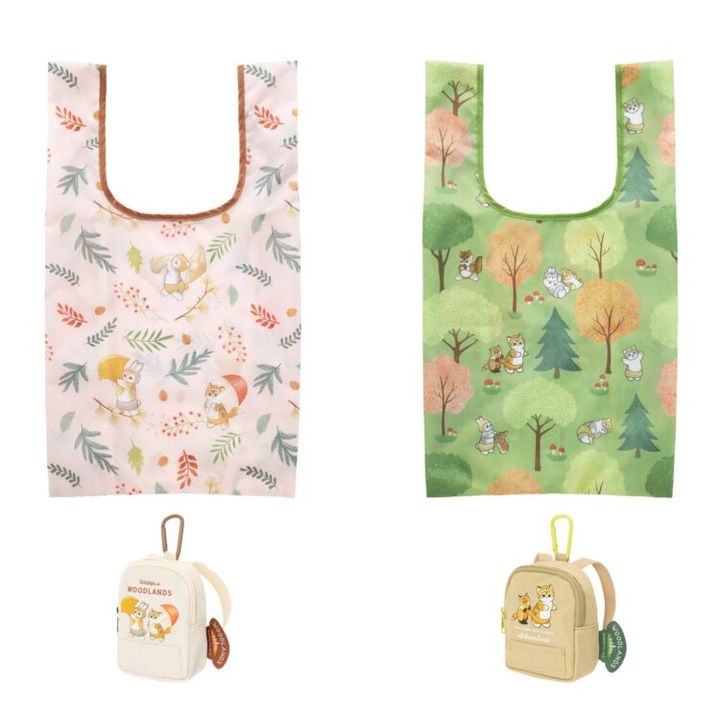 WOODLANDSのエコバッグと収納用ミニリュックポーチ