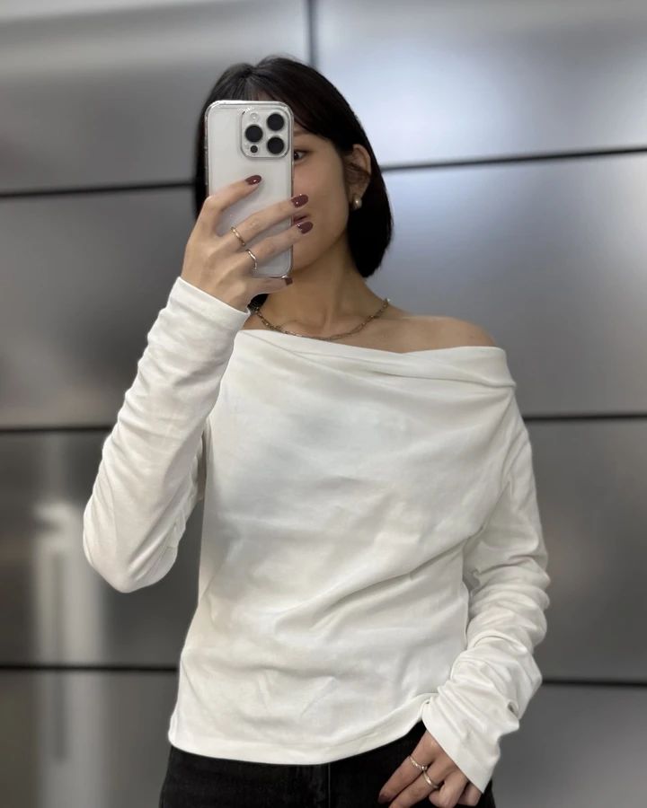 【GU(ジーユー)購入品】骨格ストレートさん見て！トレンドのドレープトップス✨_4