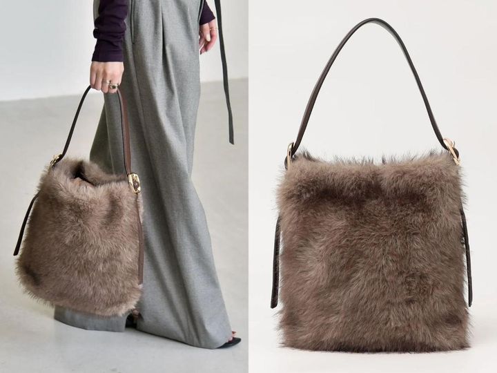 画像: 「フェイクファー ワンハンドル バックル トート バッグ」￥7,920 出典：カランシエル