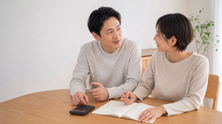 話し合う夫婦