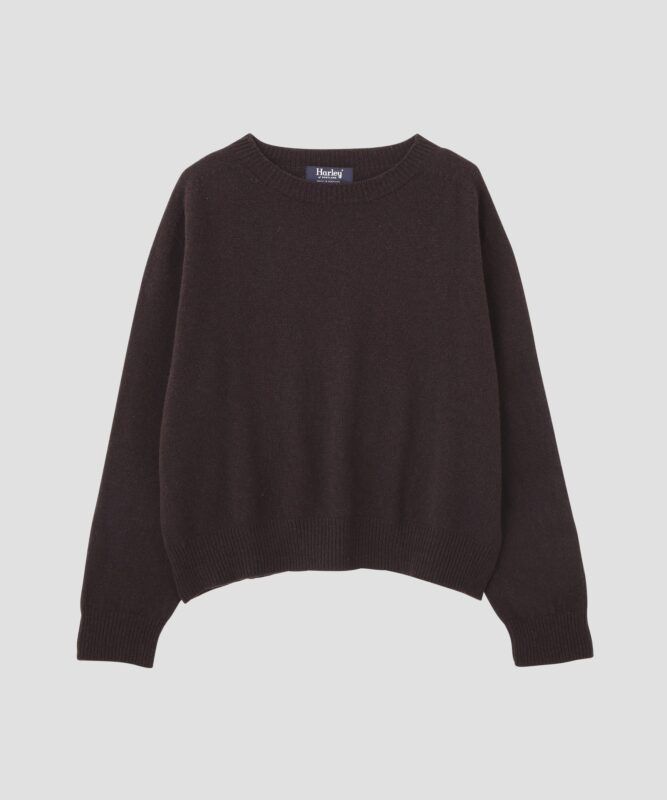 DARK BROWNのクルーネックニットプルオーバー