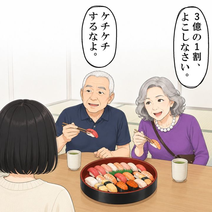 寿司代を払わされた私に、2人は分け前を迫りました