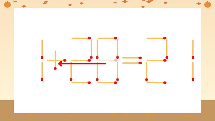 【マッチ棒クイズ】1本だけ動かして正しい式に：1-28=21？の解答画像