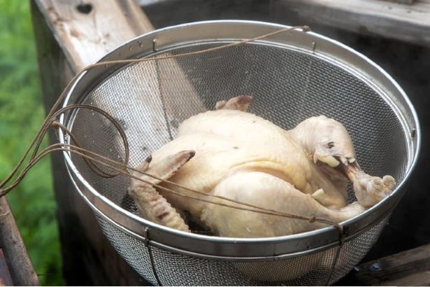 鶏まるごと一羽の蒸し時間の目安は1時間 画像提供：豊礼の湯