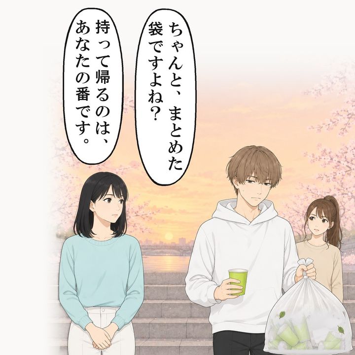 リーダーは、自分でまとめた袋を提げて帰っていきました