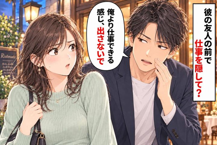 「俺より仕事できる感じ、出さないで」彼の友人との食事会。質問に答えただけの私が、帰り道で責められた理由