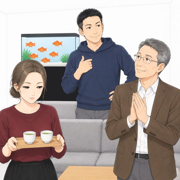 【漫画】「妻の前には、1匹も来ません」金魚の世話を全部私にさせ、上司の前で手柄を自慢して笑う夫の末路