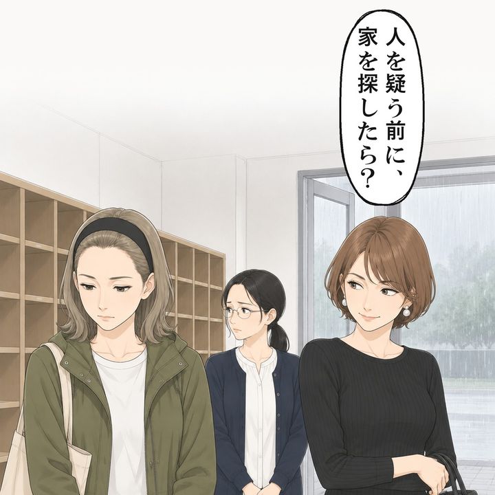 昇降口でも、ママ友は私をからかうように笑いました