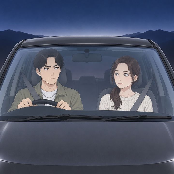 【漫画】「助手席で寝るな、最低だぞ」朝5時の紅葉ドライブで、自分は寝ないと私を責める彼。家に着くと笑顔が消えた