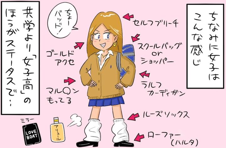 漫画「90年代のハイスクールライフ」のカット（makoshさん提供）