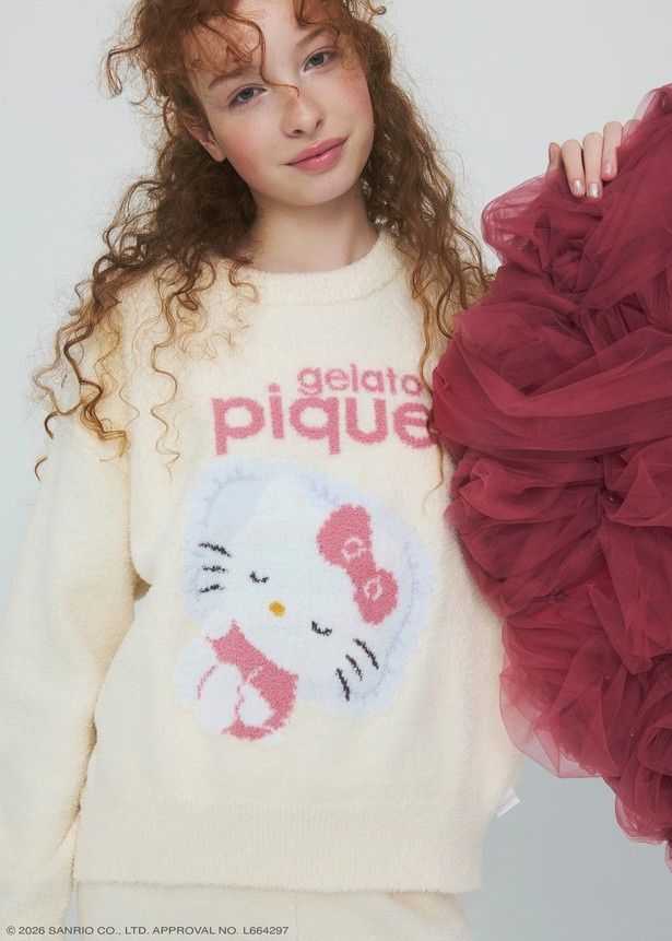 サンリオキャラクターズとコラボした「【gelato pique】ベビモコジャガードプルオーバー＆ショートパンツセット」(1万6940円) (C)2026 SANRIO CO., LTD. APPROVAL NO. 664297