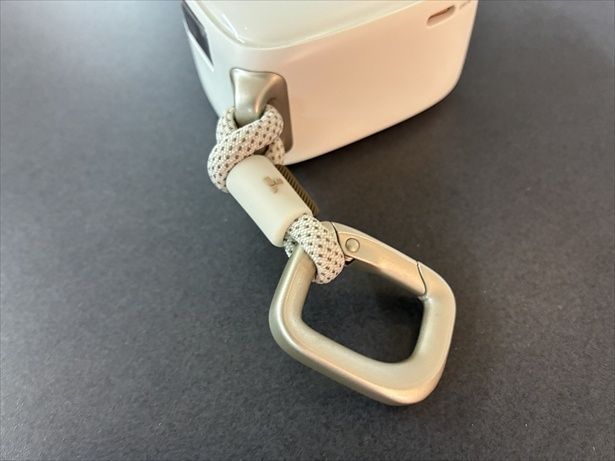 ケーブルだけでなくカラビナも一体となっている