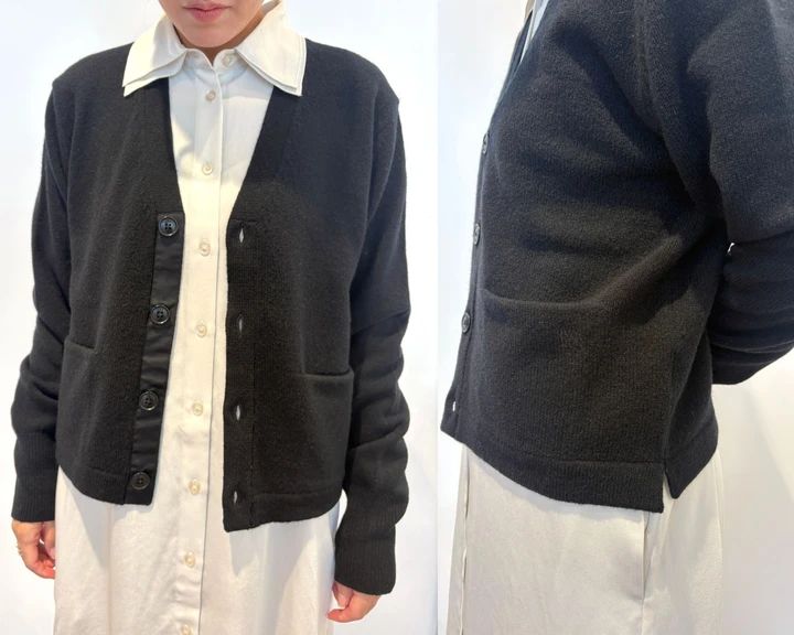 シャツワンピース￥4990・ラムVネックショートカーディガン￥4990／UNIQLO and JW ANDERSON（ユニクロ）