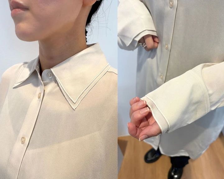 シャツワンピース￥4990・ラムVネックショートカーディガン￥4990／UNIQLO and JW ANDERSON（ユニクロ）