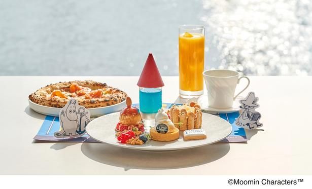 レストランカフェテラス アミ神戸のムーミンコラボ デザートプレートセット(4400円)