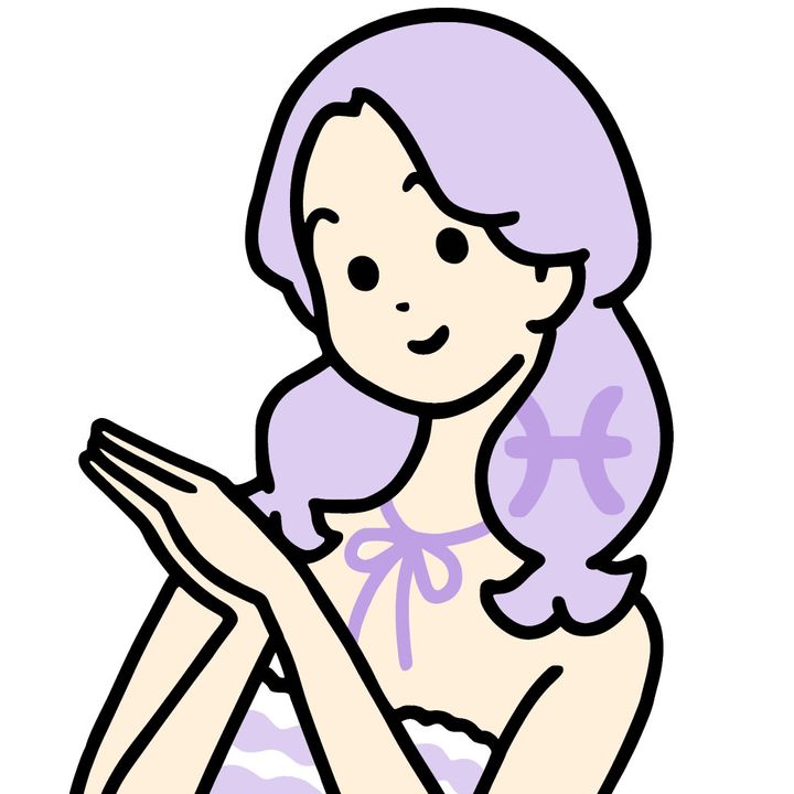 魚座モチーフの女の子イラスト