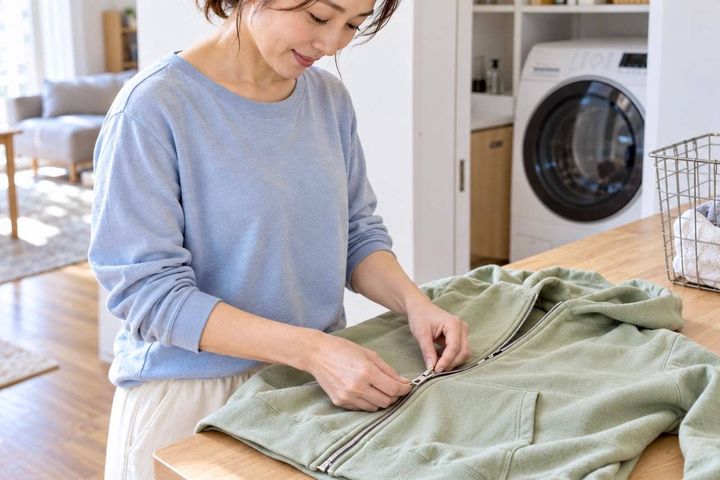 洗濯前、ファスナーを開けたままにしてない？洗うときは閉じ、干すときは開くが基本