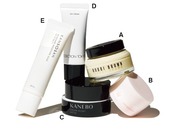 BOBBI BROWN ビタエンリッチド クリーム＆フェイスベース プラス／Wonjungyo モイストセットアップクリーム／KANEBO クリーム イン デイⅡ／ADDICTION デイクリーム／KANSOSAN 保湿力スキンケア下地