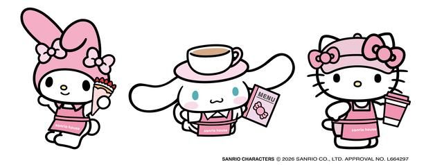 カフェデザインのサンリオキャラクターたち