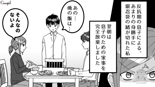 「俺の飯は…？」反抗期の息子に母が反撃した結果
