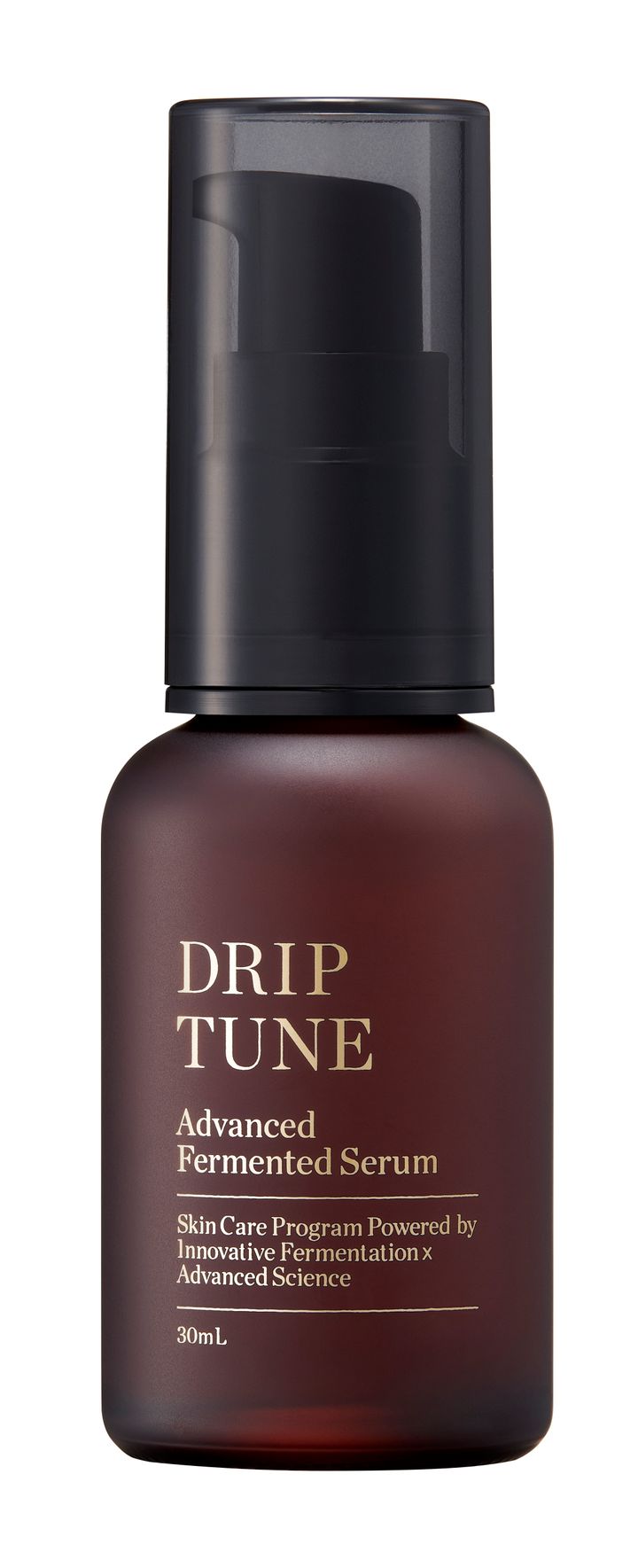 茶色のポンプボトルに入ったDRIP TUNE アドバンスド 発酵セラム30mL