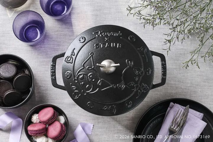 Wa-NABE クロミ ブラックの蓋のクロミとバクのレリーフ、クロミ型ノブ